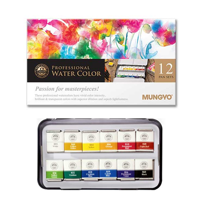 [문교] 고체물감 워터칼라12색 MWPH-12C