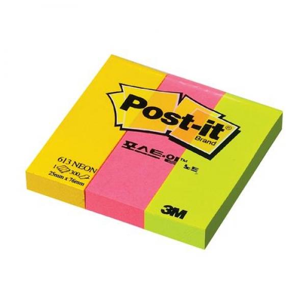 [3M] 포스트잇 형광 613 (25x76mm)