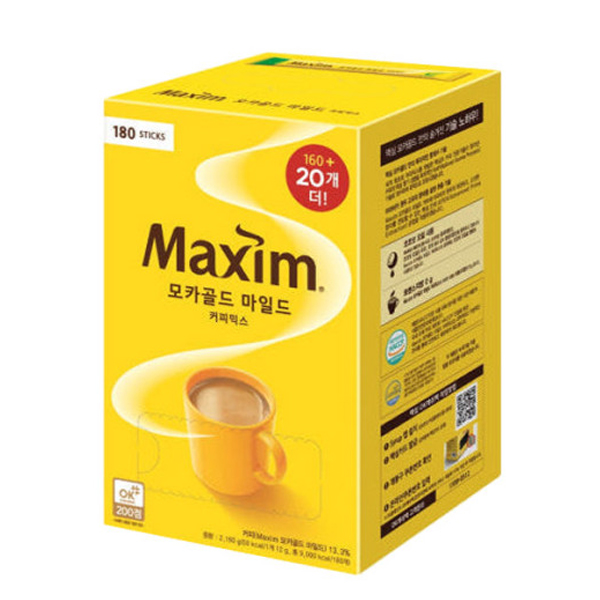 [식품/간식] 믹스커피 맥심 모카골드 마일드 160T+20T 총180T