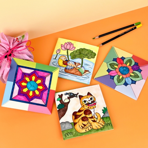 [대원]크고 쉽게 접는 전통 민화 대왕 딱지 2종세트(민화탐색/민속놀이/KC인증)