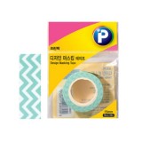 [프린텍] DM04-1510 디자인마스킹테이프 15mmx10m (빗살)
