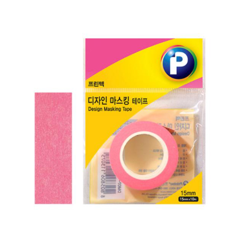 [프린텍] DM02-1510 디자인마스킹테이프 15mmx10m (분홍)