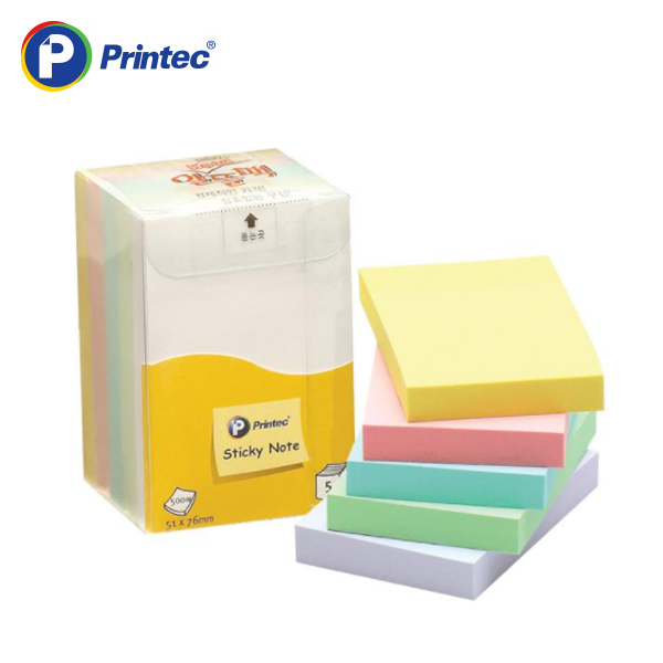 [프린텍] 포스트잇 A5176M 스티키노트 알뜰팩-파스텔혼합 100매 5EA 51x76