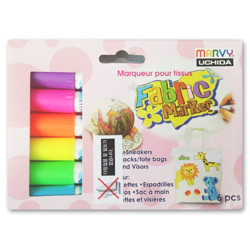 [우찌다] 패브릭마카 염색마카 (형광6색)