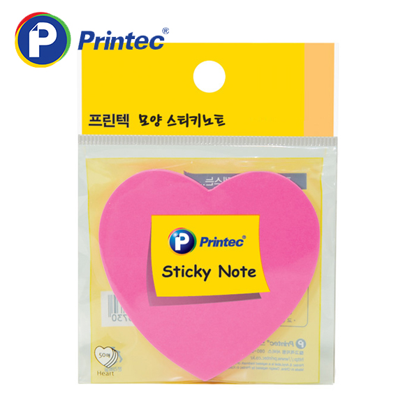 [프린텍] 모양포스트잇 DI010 모양스티키노트 하트