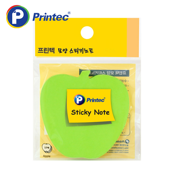 [프린텍] 모양포스트잇 DI014 모양스티키노트 사과