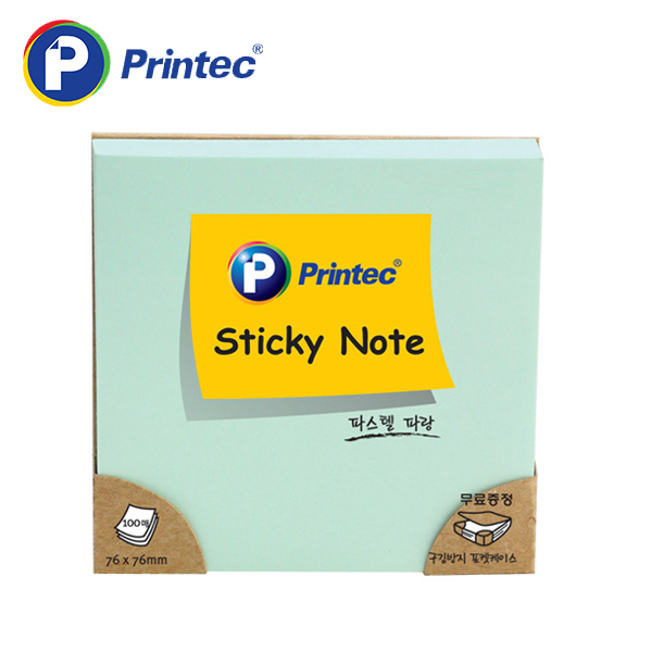 [프린텍] 포스트잇 7676B 파스텔스티키노트-파랑 76x76mm