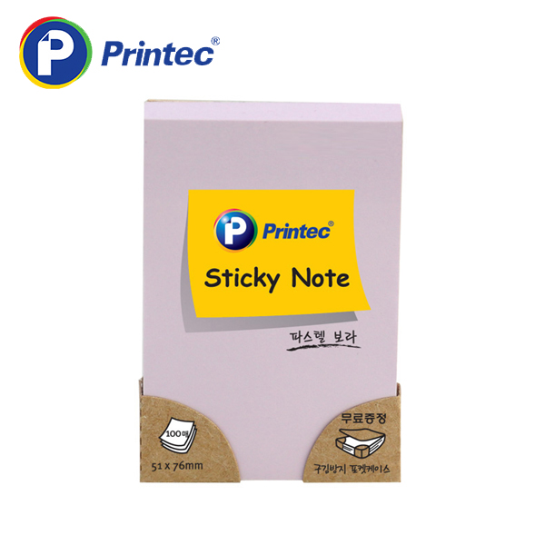 [프린텍] 포스트잇 5176V 파스텔스티키노트-보라 51x76mm