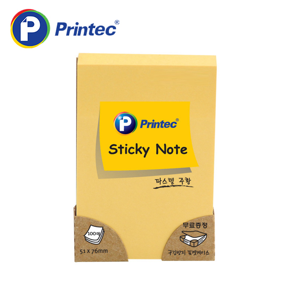 [프린텍] 포스트잇 5176O 파스텔스티키노트-주황 51x76mm