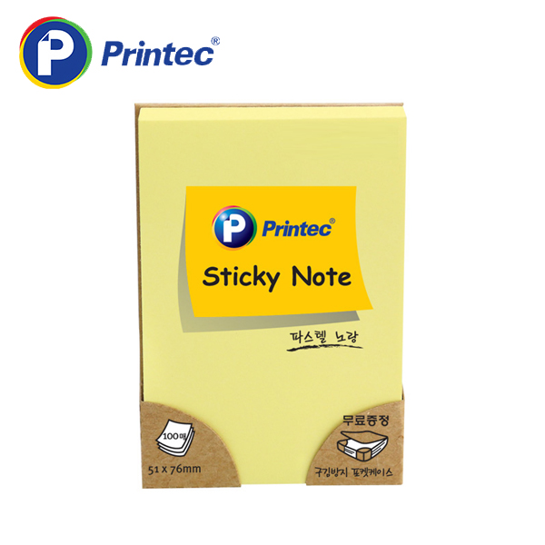 [프린텍] 포스트잇 5176Y 파스텔스티키노트-노랑 51x76mm