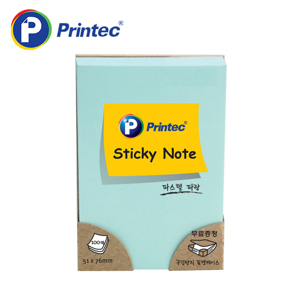 [프린텍] 포스트잇 5176B 파스텔스티키노트-파랑 51x76mm