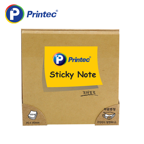 [프린텍] 포스트잇 7676K 파스텔스티키노트-크라프트 76x76mm