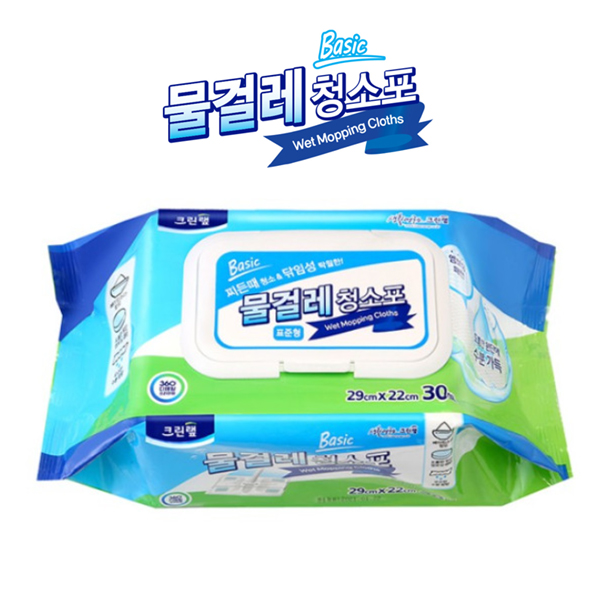 [청소용품] 크린랲 물걸레청소포 표준형 29x22cm (30매)