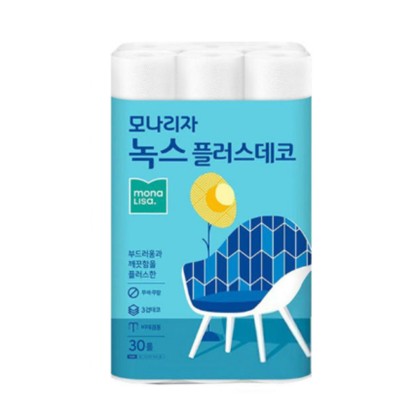 [택배불가][모나리자] 녹스 플러스데코 3겹 두루마리 화장지 27m30롤