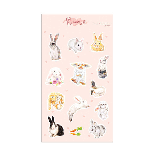 [쁘띠팬시] PD819 Pencil rabbit 스티커