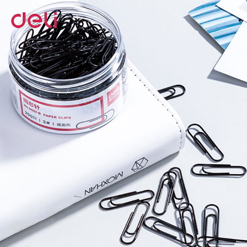 [DELI] 델리 이지 블랙 페이퍼 클립 크립 200pcs