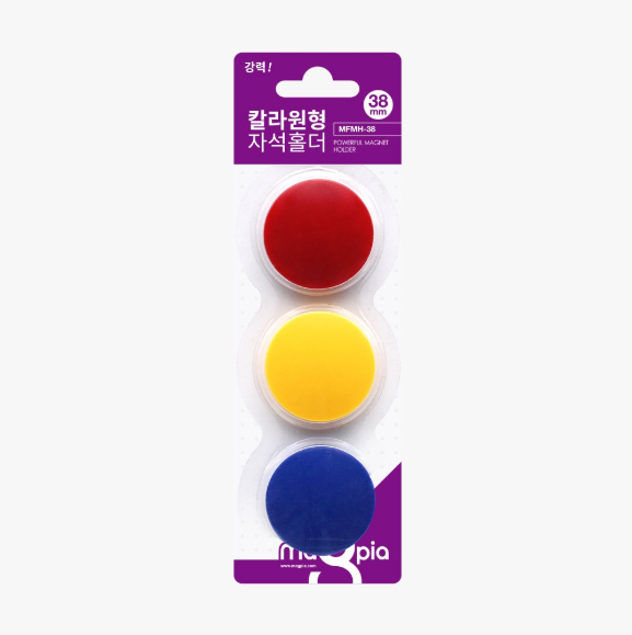 [마그피아] 칼라원형자석 칼라자석 MFMH-38 무광(특대/3개입) 38mm