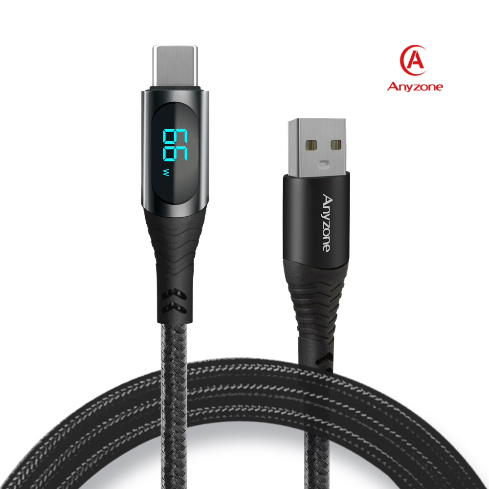 애니존 66W 초고속 충전 LCD 케이블 C타입 선길이 1.2M/2.0M