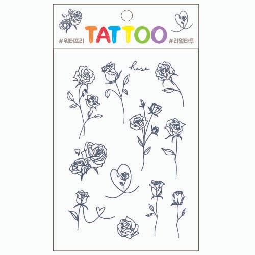 [쁘띠팬시] TS014 타투스티커 (로즈)