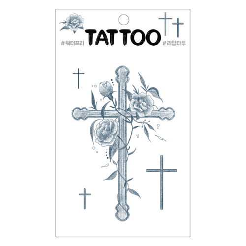 [쁘띠팬시] TS027 타투스티커 (십자가)