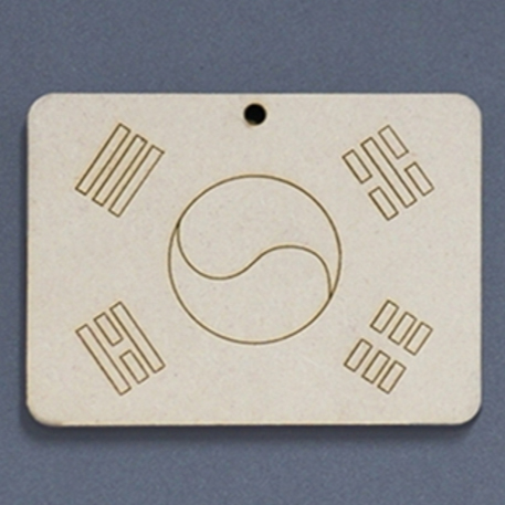 [만들기소품] 나무소품비즈 팬던트 나무비즈 태극기