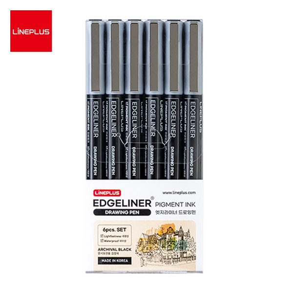 [라인플러스] 엣지라이너 전문가용 드로잉펜 6본