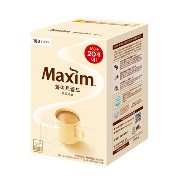[식품/간식] 믹스커피 맥심 화이트골드 160T+20T 총180T