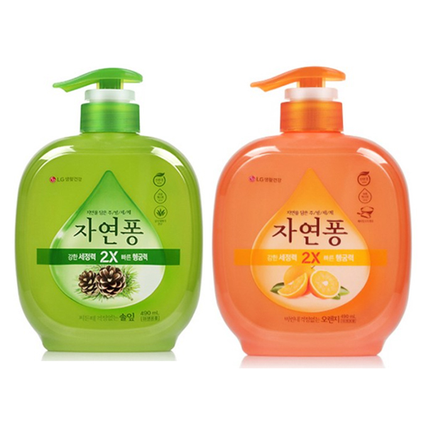 (택배불가) 주방세제 자연퐁 솔잎 오렌지 490ml