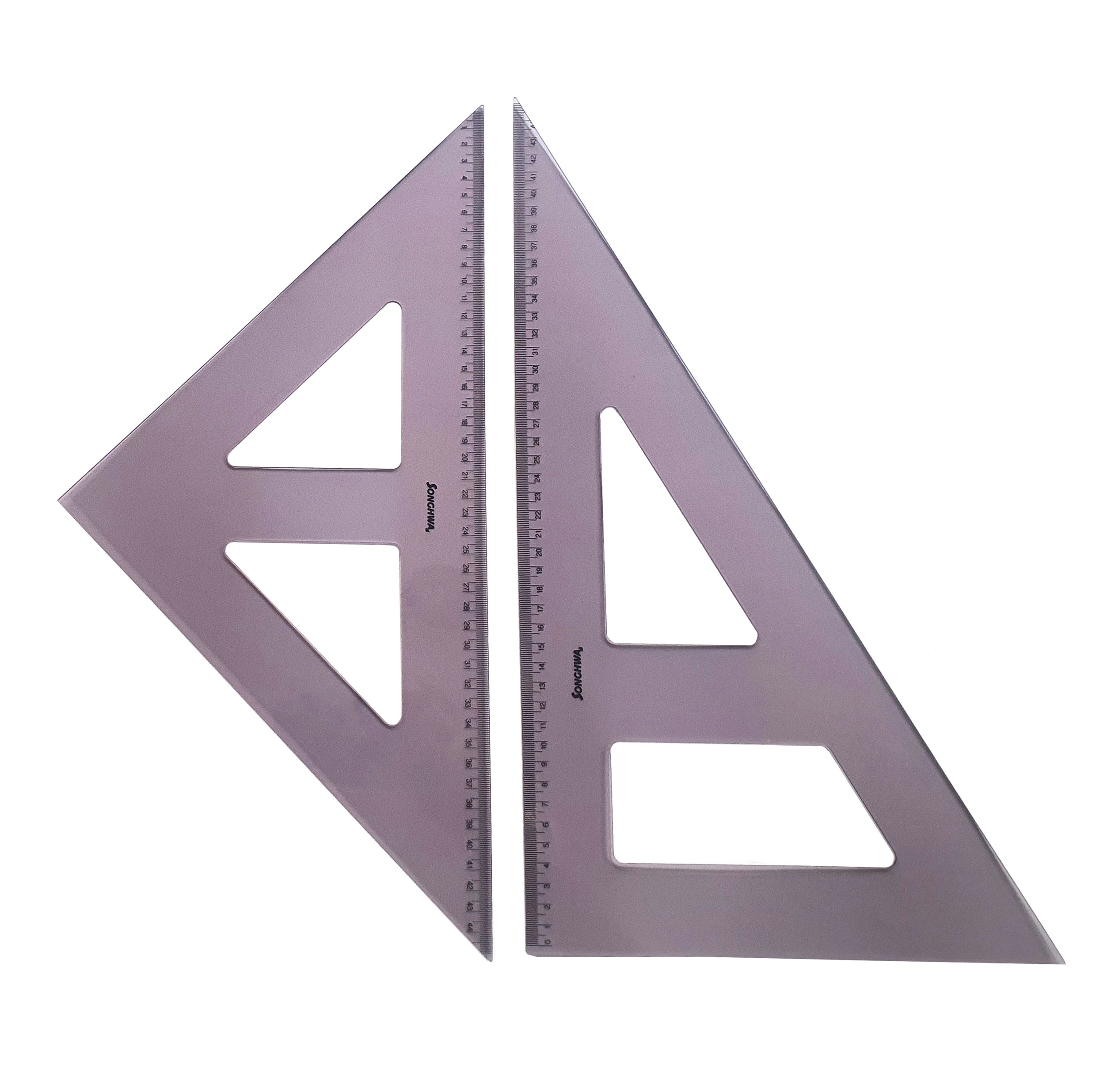 [송화] 제도용 눈금삼각자 유선2본 45cm