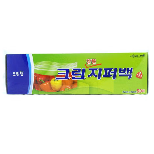 [크린랲] 크린 알뜰지퍼백 특대 30*35cm 50매 -3개남음