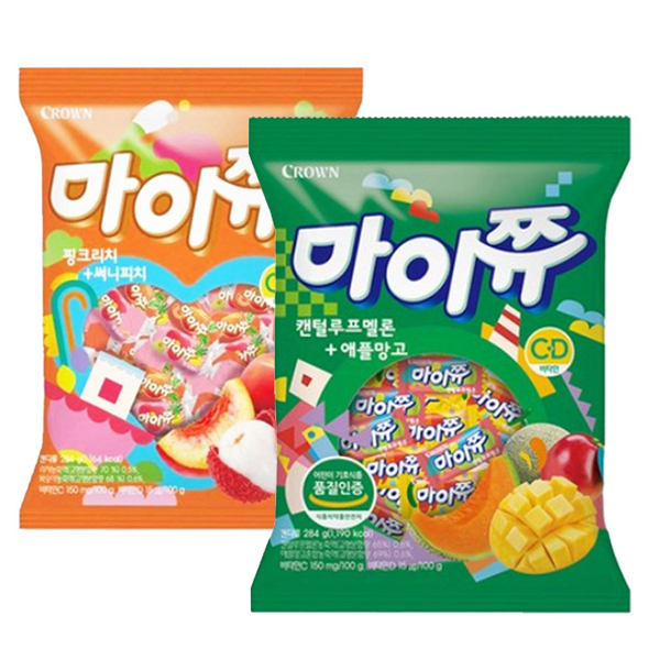 [식품/간식] 크라운제과 마이쮸 대용량 284g 사탕껌