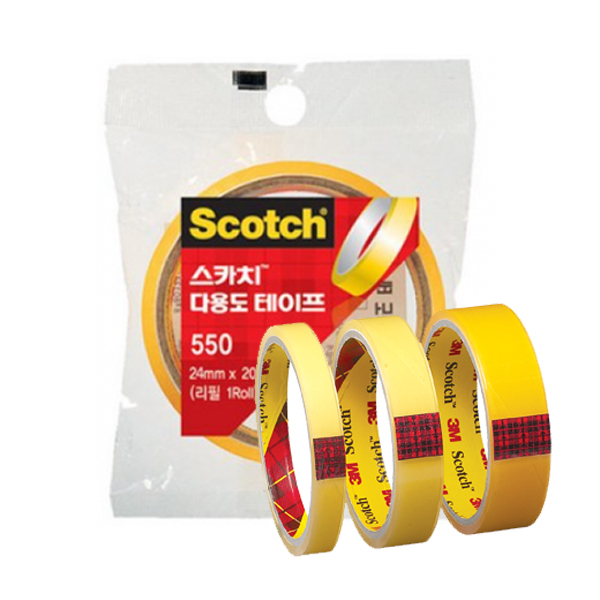 [3M] 스카치 다용도테이프 물레방아 투명테이프 3종류 12mm 18mm 24mm