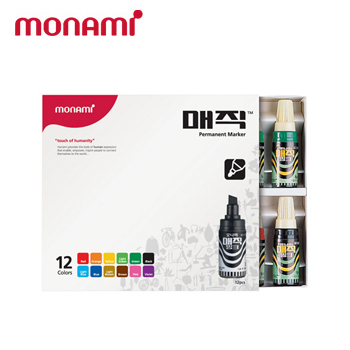 [monami] 모나미 유성병매직/사각촉매직세트 12색