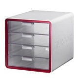 [시스맥스]270007 마이룸 멀티캐비넷4단(서류함) - RD레드(빨강)