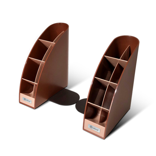 [아카데미] 애니북앤드 북엔드 다용도꽂이 2개입 (브라운)