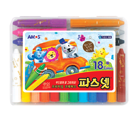 [AMOS] 아모스 파스넷 크레파스 18색